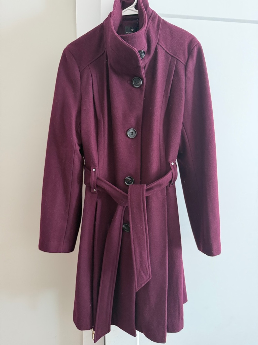 Worthington Burgundy Belted Trench Coat